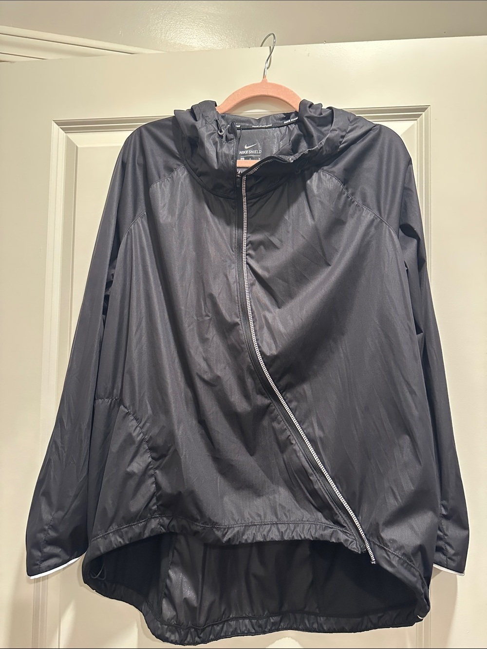 Nike Black Hooded Utility Jacket with Asymmetric Zip